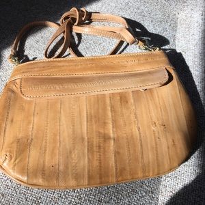 Vintage Eel Skin Tan Small Shoulderbag/ or clutch
